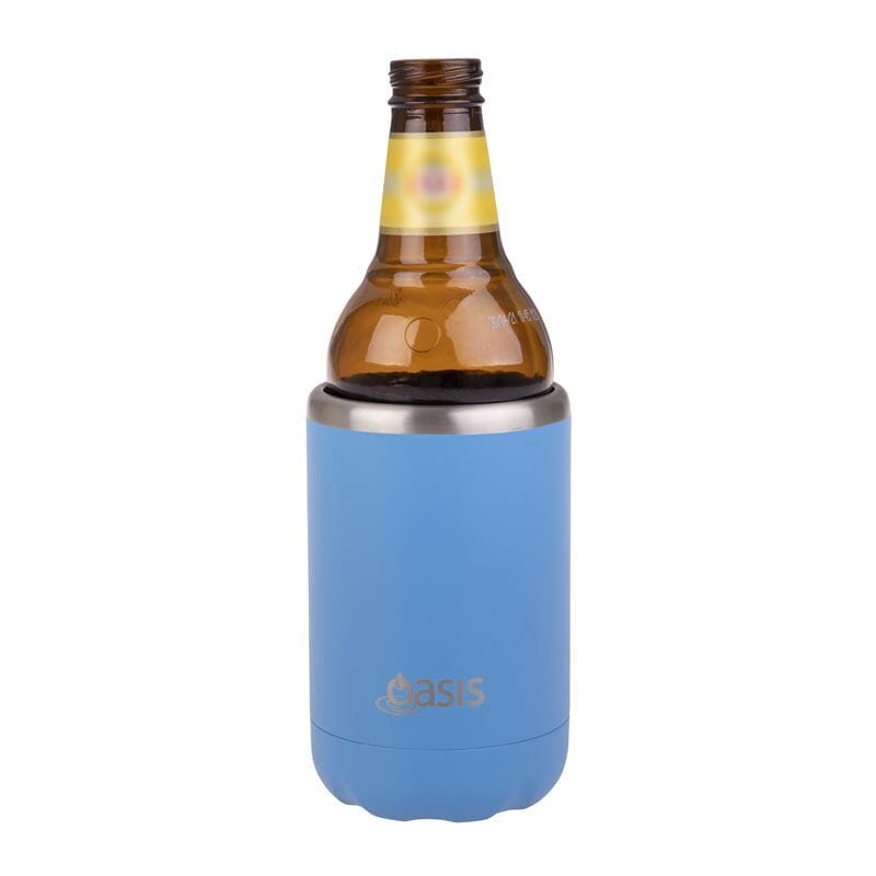 Oasis S/s Insulated Can Cooler - Calypso Blue The Cooks Kitchen 
