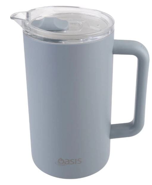 Oasis Ceramic Lined Stainless Steel Triple Wall Insulated Water Pitcher 1.5l - Hazy Blue Decanters - Jugs & Carafes The Cooks Kitchen 