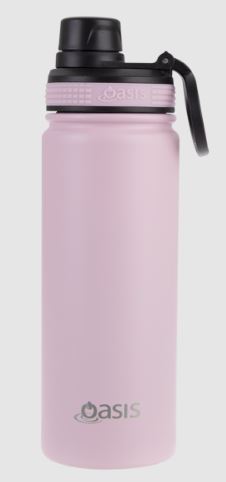 Oasis S/s Double Wall Insulated 'challenger' Bottle W/ Screw Cap 550ml - Carnation
