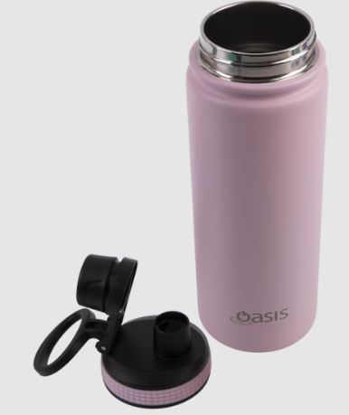 Oasis S/s Double Wall Insulated 'challenger' Bottle W/ Screw Cap 550ml - Carnation