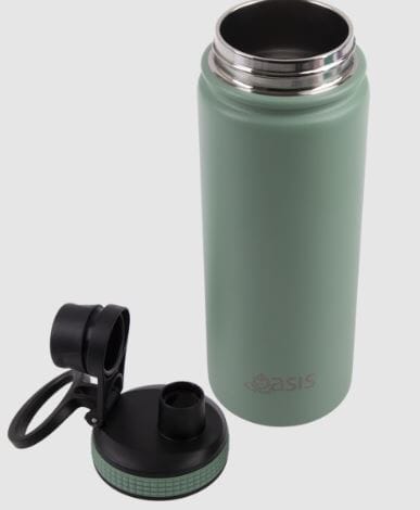 Oasis Stainless Steel Double Wall Insulated "challenger" Sports Bottle W/ Screw Cap 550ml - Sage Green Drink Bottles The Cooks Kitchen Mandurah 