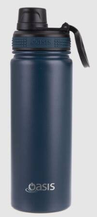 Oasis S/s Double Wall Insulated 'challenger' Bottle W/ Screw Cap 550ml - Navy Drink Bottles The Cooks Kitchen 