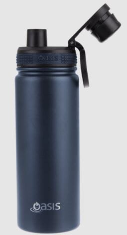 Oasis S/s Double Wall Insulated 'challenger' Bottle W/ Screw Cap 550ml - Navy Drink Bottles The Cooks Kitchen 