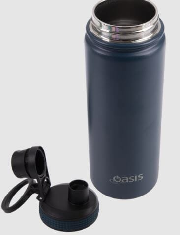 Oasis S/s Double Wall Insulated 'challenger' Bottle W/ Screw Cap 550ml - Navy Drink Bottles The Cooks Kitchen 