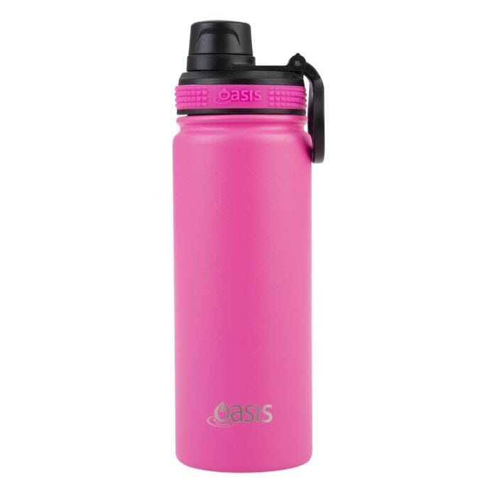 Oasis Stainless Steel Double Wall Insulated "challenger" Sports Bottle W/ Screw Cap 550ml - Neon Pink Insulated Bottles and Flasks The Cooks Kitchen Mandurah 