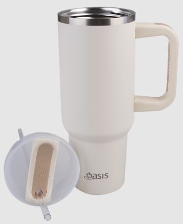 Oasis Commuter Travel Tumbler - Stainless Steel Double Wall Insulated - Alabaster