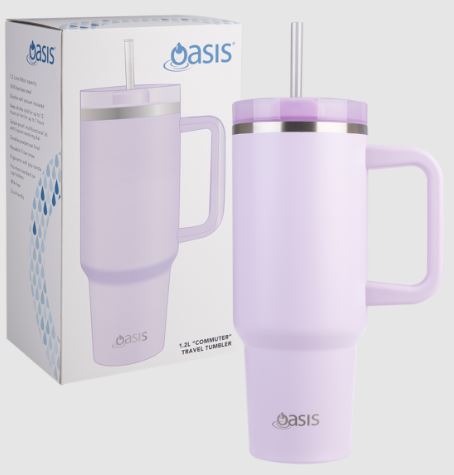 Oasis Commuter Travel Tumbler 1.2l - Stainless Steel Double Wall Insulated - Orchid