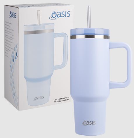 Oasis Commuter Travel Tumbler 1.2l - Stainless Steel Double Wall Insulated - Periwinkle