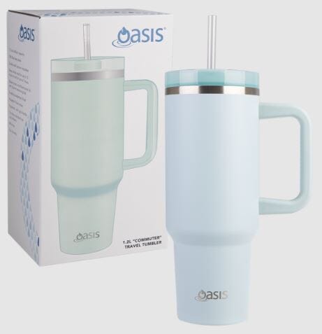 Oasis Commuter Travel Tumbler 1.2l - Stainless Steel Double Wall Insulated - Sea Mist Insulated Bottles The Cooks Kitchen 