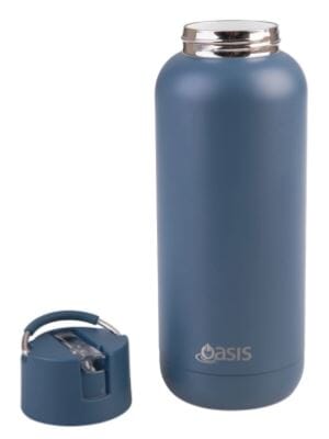 Oasis "moda" Ceramic Lined S/s Triple Wall Insulated Drink Bottle 1l - Indigo Insulated Bottles The Cooks Kitchen 