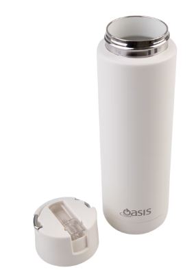Oasis Ceramic Lined Stainless Steel Triple Wall Insulated "moda" Drink Bottle 700ml - Alabaster