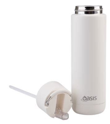 Oasis Ceramic Lined Stainless Steel Triple Wall Insulated "moda" Drink Bottle 700ml - Alabaster Drink Bottles The Cooks Kitchen 