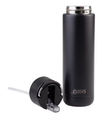 Oasis Ceramic Lined Stainless Steel Triple Wall Insulated "moda" Drink Bottle 700ml - Black