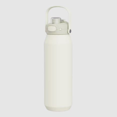 Oasis Ceramic Lined S/s Triple Wall Insulated "capri" Drink Bottle W/ Quick Release Lid 1l Alabaster