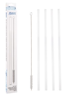 Oasis 'commuter' Travel Tumbler Straws S/4 With Cleaning Brush