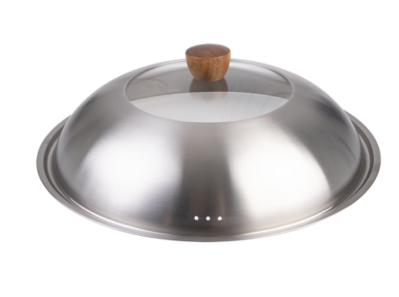 Evolv Stainless Steel And Glass Wok Lid 35cm