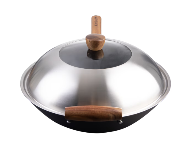Evolv Stainless Steel And Glass Wok Lid 35cm