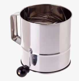 Appetito Stainless Steel 5 Cup Flour Sifter Crank