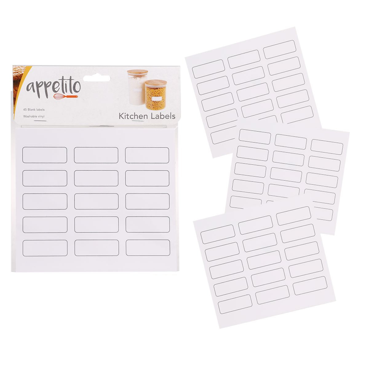 Appetito Blank Kitchen Labels 45 Pack General Storage The Cooks Kitchen 