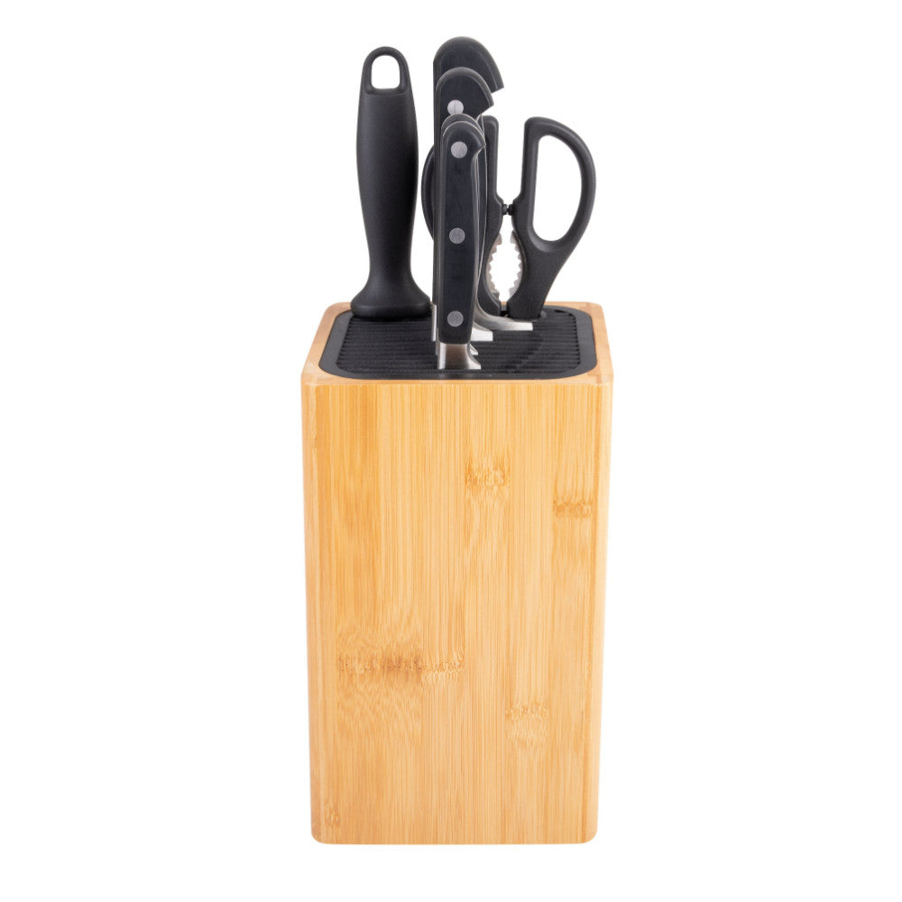 Appetito Square Universal Knife Block - Bamboo