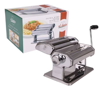 Al Dente Extra Wide Pasta Machine / Detachable Cuters 180mm Chrome