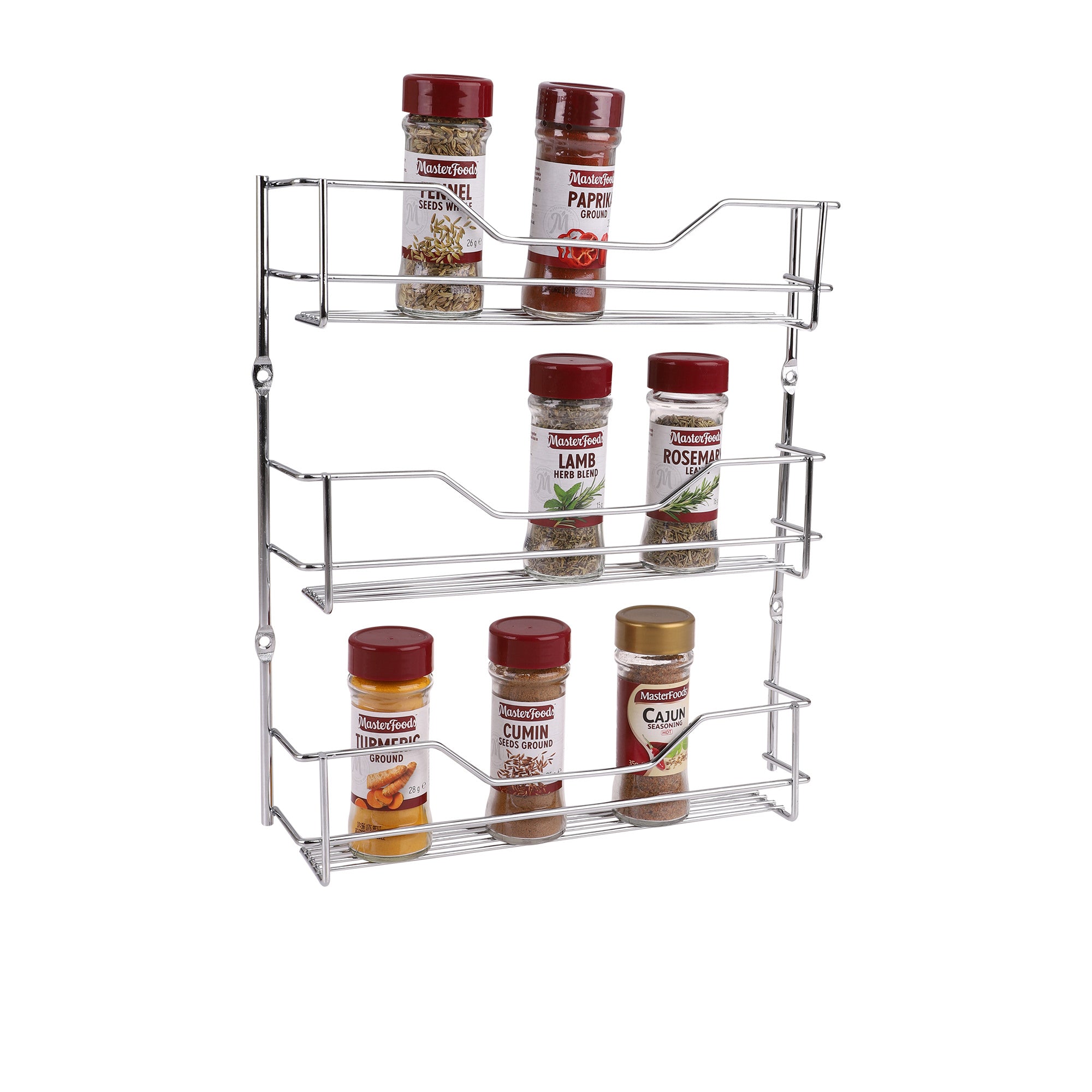 3 Tier Spice Rack - 18 Bottle Capacity - Chrome