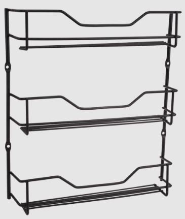 3 Tier Spice Rack - 18 Bottle Capacity - Black