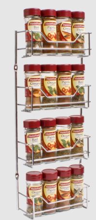4 Tier Spice Rack  44 X 18.5cm - 16 Bottle Capacity