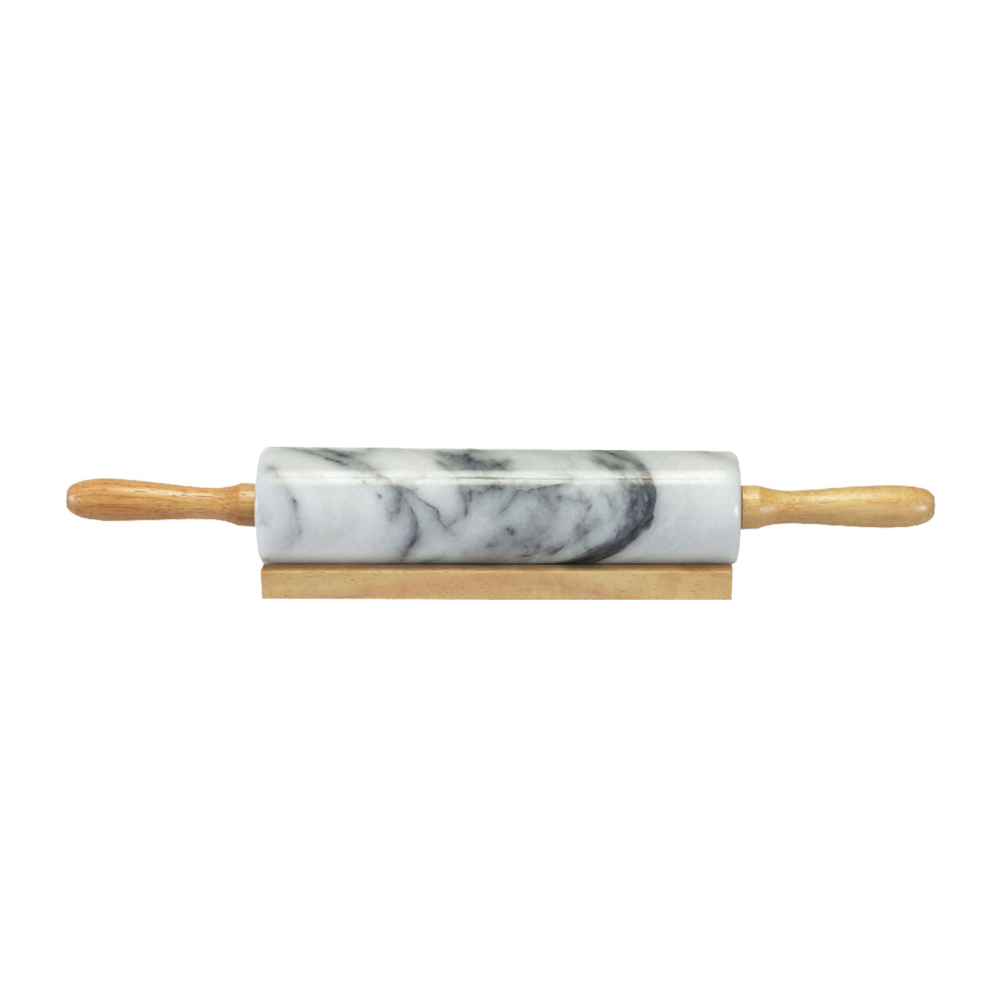 Grey Marble Rolling Pin With Wood Base