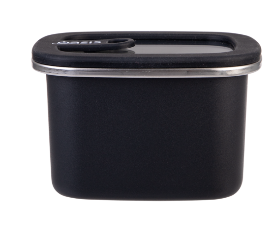 Oasis Microwave Safe Rectangular Stainless Steel Container 500ml Black