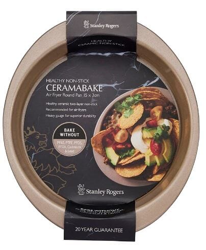 Stanley Rogers Ceramabake Ceramic Non Stick Air Fryer Round Pan - 15cm Bakeware Accessories The Cooks Kitchen 