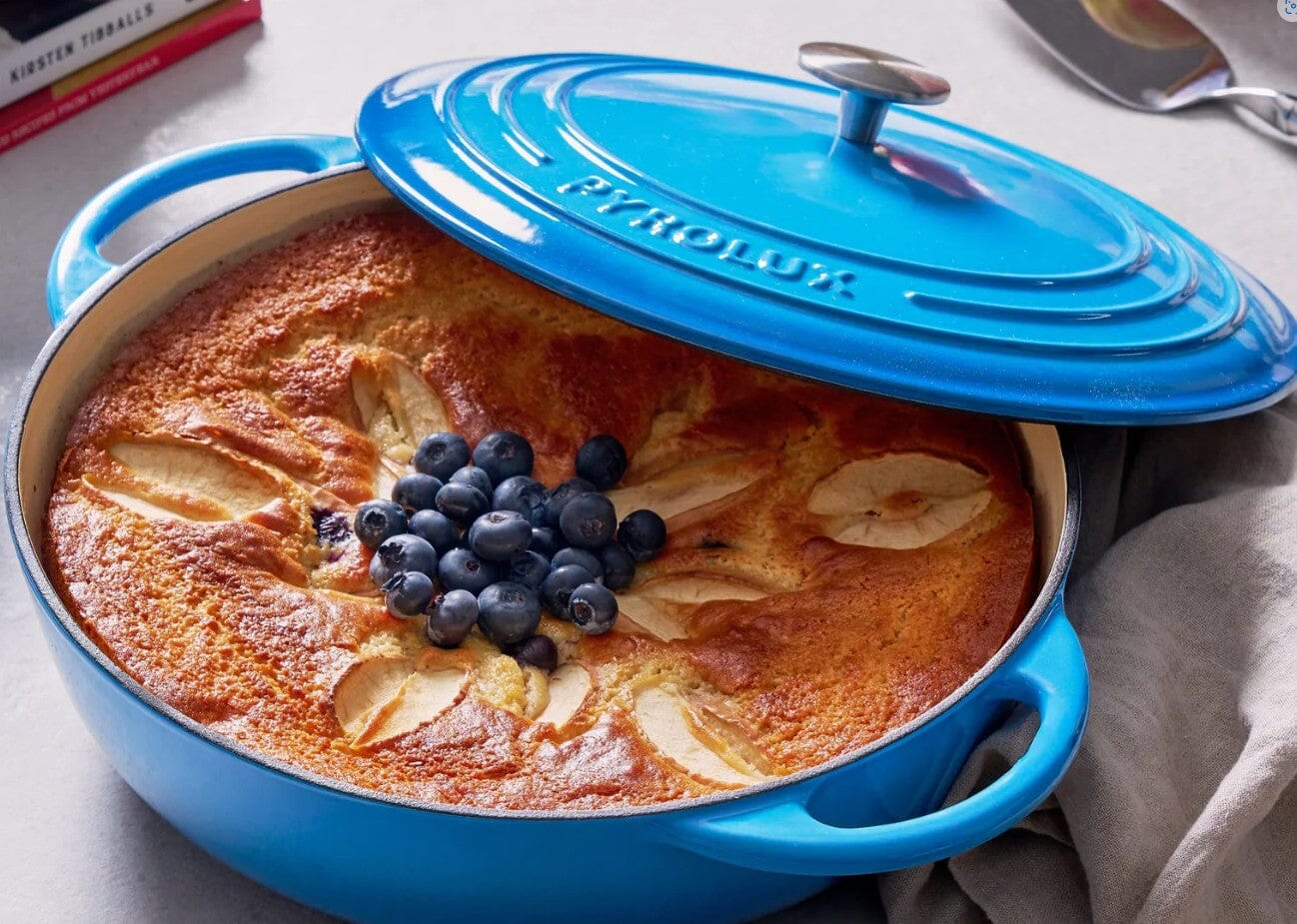 Pyrolux Pyrochef Round Chef Pan 30cm/5l Ocean Blue Enameled Cast Iron The Cooks Kitchen 