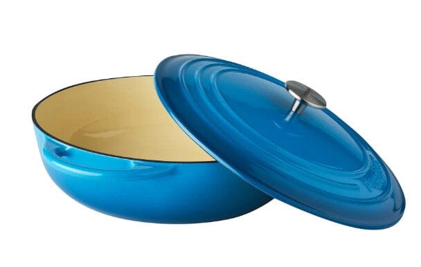 Pyrolux Pyrochef Round Chef Pan 30cm/5l Ocean Blue Enameled Cast Iron The Cooks Kitchen 