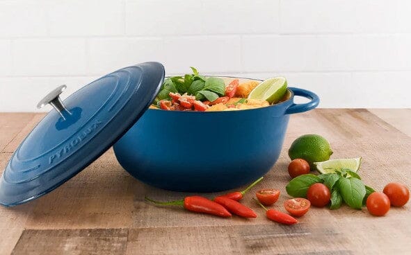 Pyrolux Pyrochef Round French Oven 26cm - Ocean Blue Enameled Cast Iron The Cooks Kitchen 