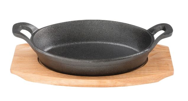 Pyrocast Oval Gratin 17x12.5cm With Maple Tray