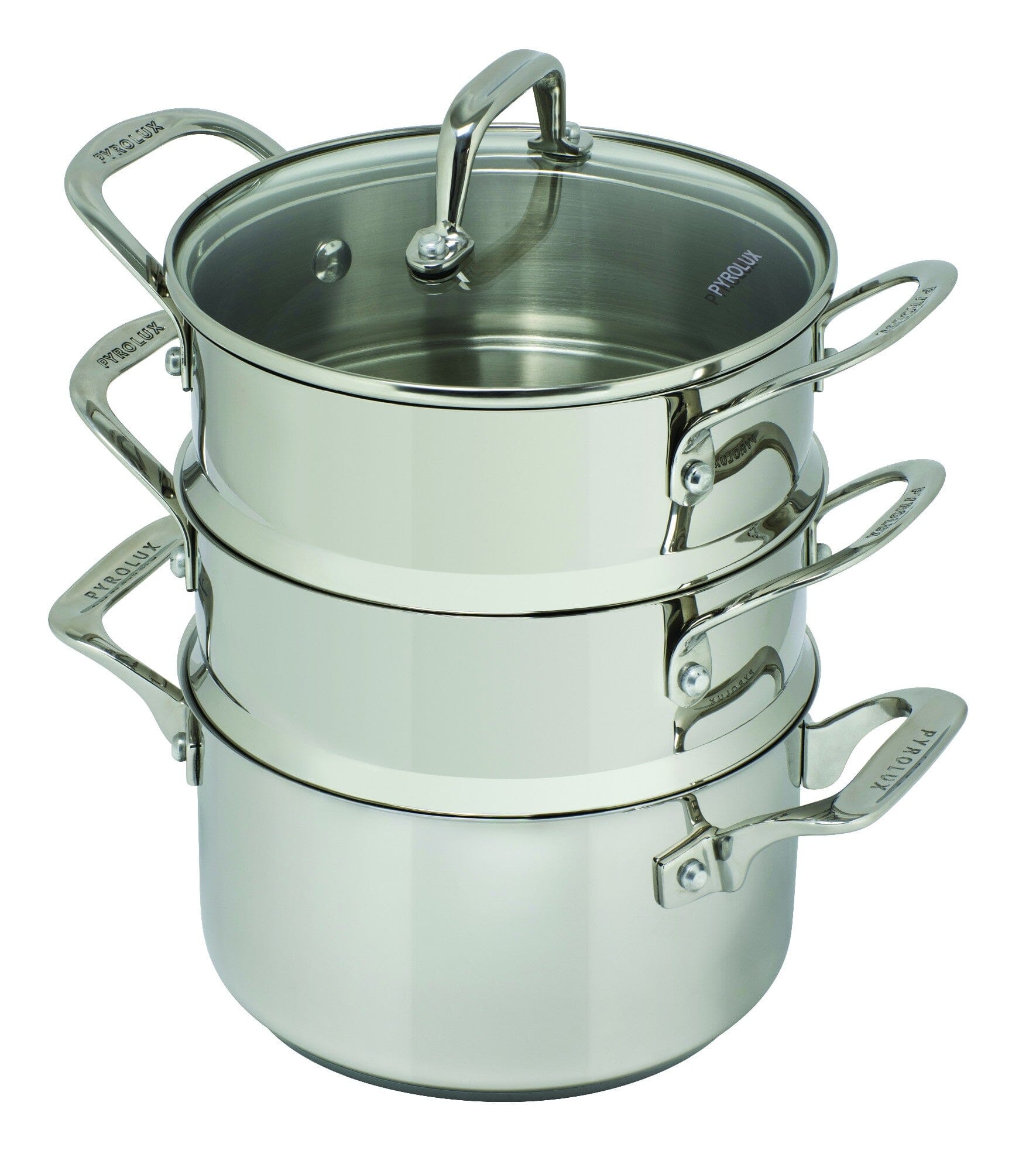 Pyrosteel 3 Tier 18cm Steamer Set Double Boilers & Steamer Insert The Cooks Kitchen Mandurah 