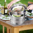 Pyrosteel 3 Tier 24cm Steamer Set Double Boilers & Steamer Insert The Cooks Kitchen 