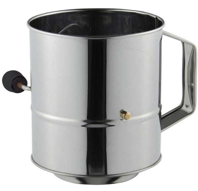 Avanti Stainless Steel Crank Handle Flour Sifter - 5 Cup Bakeware Accessories The Cooks Kitchen 