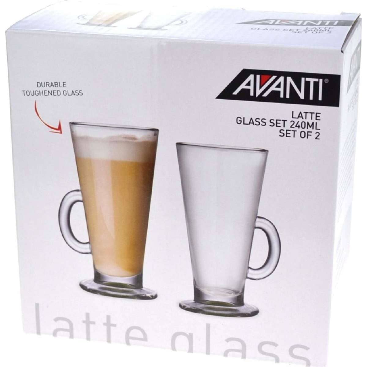 Avanti Latte Glass - Set Of Two Mugs - Cups & Saucers The Cooks Kitchen 