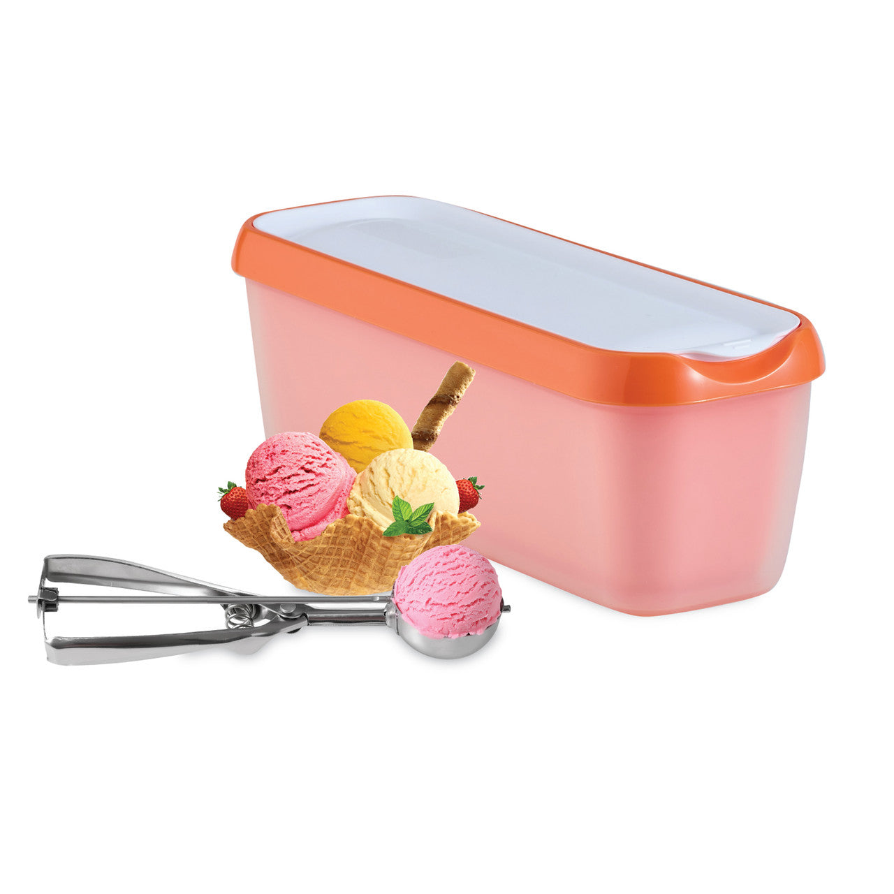 Avanti Easy Scoop Ice Cream Tub - Orange