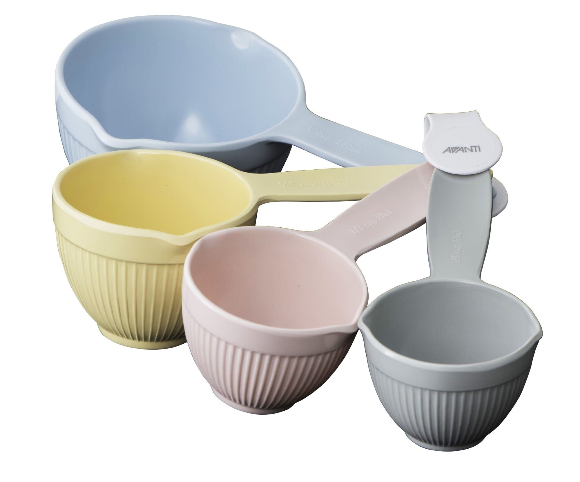Avanti Melamine Ribbed Measuring Cups - Australian Standards - Pastel Scales The Cooks Kitchen Mandurah 
