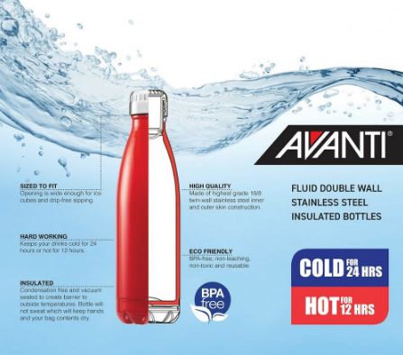 Avanti Fluid Bottle 500ml - Soft Pink