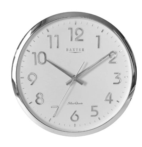 Baxter Darcy Wall Clock Arabic Numeral 32cm  - Silver
