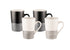 Bundanoon Monochrome Hem Set Of 4 Tube Mugs - 350ml Mugs - Cups & Saucers The Cooks Kitchen 