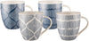 Bundanoon Mega Mug Set Of 4 - Indigo Sketch