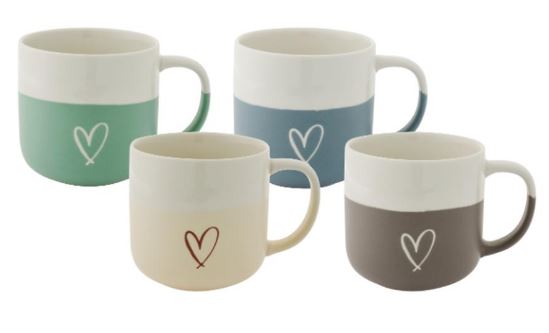 Bundanoon Classic Mug - Hearts 400ml Set Of 4