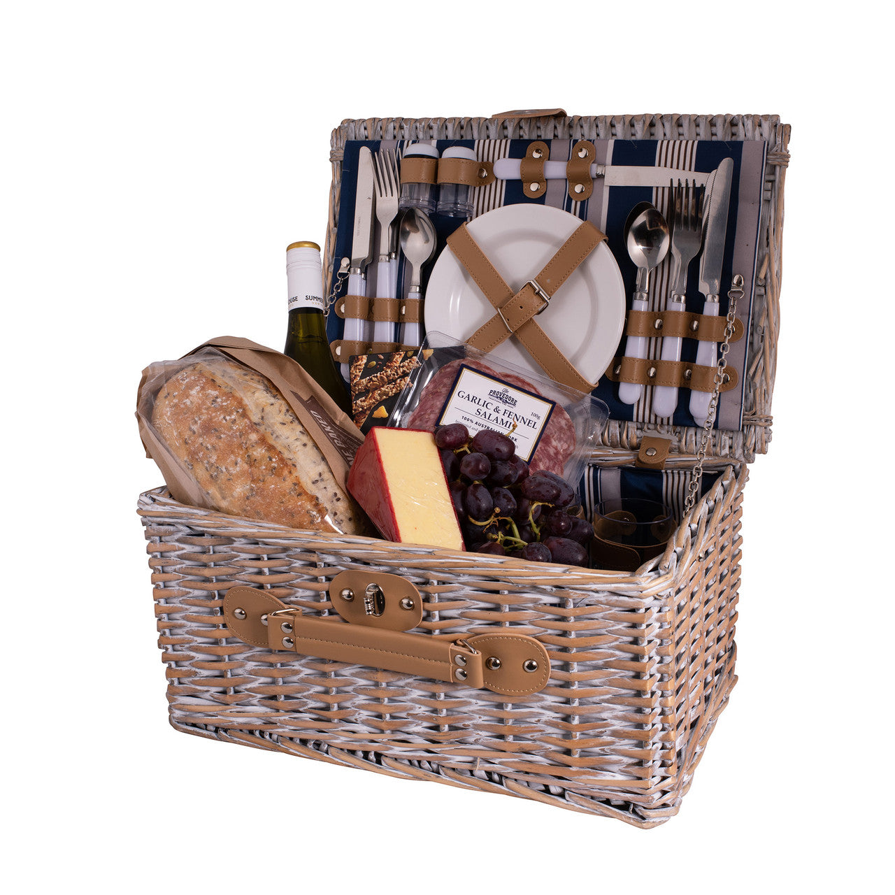 Avanti 4 Person Picnic Basket Hampton - Stripe Lining