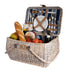 Avanti 4 Person Double Handle Picnic Basket - Hampton Striped Lining