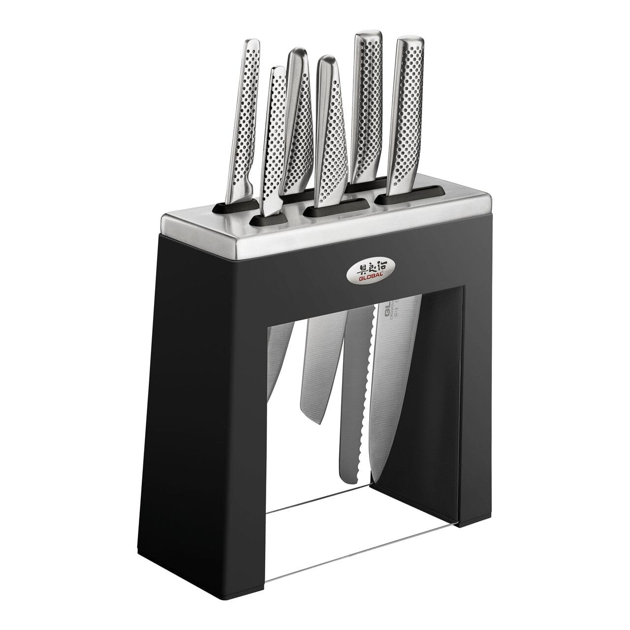 Global 7-piece Kabuto Knife Block Set - Black Global The Cooks Kitchen 