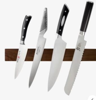 Cheftech Walnut Magnetic Knife Rack 45cm Knife Storage The Cooks Kitchen 